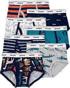 Kit com 7 cuecas em algodão. Carters