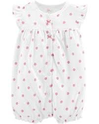 Romper branco com bolinhas rosas com Coala no bumbum. 16556912 Carters
