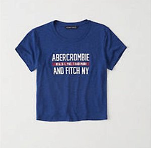 Camiseta cropped azul. Abercrombie