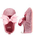 Sapatinho rosa com glitter. Carters