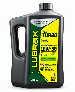 Óleo de Motor Lubrax Top Turbo 10W30 API CK-4 228.31 ACEA E11 4 Litros - Exclusivo Motores Diesel