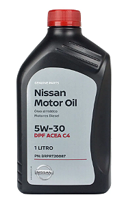Óleo para Motor Diesel Sintético 5W30 DPF ACEA C4 1 lt - Genuíno Nissan com filtro de particulados