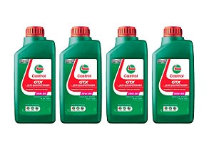 KIT 4 Litros Óleo de Motor Castrol GTX Alta Quilometragem ANTI-BORRA 25W60