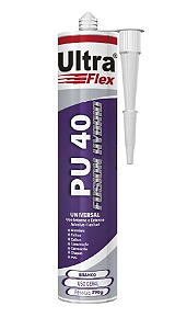 Selante PREMIUM Ultra Flex PU 40 FUSION HYBRID BRANCO 390g - Alumínio Telhas Calhas PVC