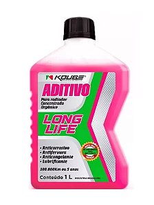 Aditivo de Radiador Koube CONCENTRADO Orgânico Long Life Flex & Diesel Rosa 1L 100.000 km ou 5 anos