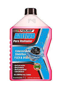 Aditivo de Radiador KOUBE CONCENTRADO Sintético Rosa FLEX e DIESEL 1L 40.000 KM ou 2 anos