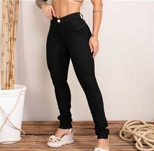 Calça jeans skinny com lycra, tamanho 40.