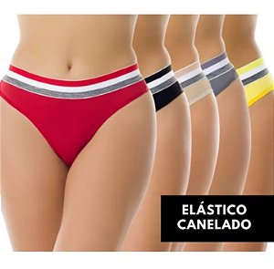 Kit 05 calcinhas fio duplo, tamanho P.