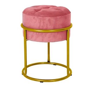 Puff banqueta de ferro com argola.