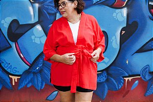 Kimono Madrid vermelho alaranjado