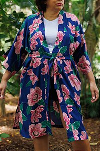 Kimono Tóquio Aquarela azul