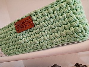Cesto crochê verde