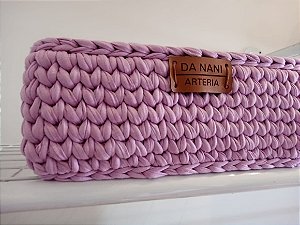 Cesto em crochê lilás