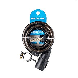 CADEADO 12MM X 1.0M ESPIRAL 10627 C/SUPORTE PTO