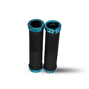 MANOPLA MTB EMBORRACHADA PRETO C/ANEL ALUM AZUL