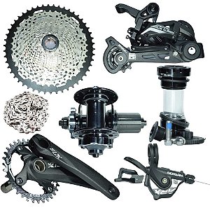 KIT 13VEL 1X13 ALAV+CAMB TRAS+CORRENTE+CASSETE 11/50+PEDIVELA+CUBO
