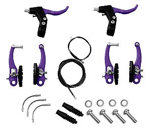 JG. FREIO V.BRAKE NYLON CTL C/MAC+CABO+COND. ROXO