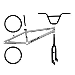 KIT BMX GTA 20 CX 2-KITS ACO. PRATA/PRETO -QUADRO+GRF+ARO+GUI+CAN-ABR