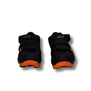 SAPATILHA MTB 3 VELCROS STN RACING 41-BR PTO/LARANJA