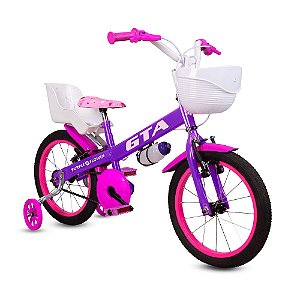 BICICLETA ARO 16 FEM ROXO/ROSA PURPLE FLOWER NA CAIXA 12107