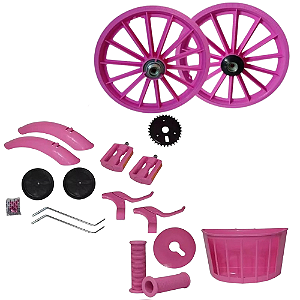KIT MONT ARO-16 FEM ROSA CESTA+RODA+ENGR COMPLETO