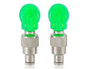 TAMPA DE VALVULA 1- LED VERDE MOD. CAVEIRA 1-PAR