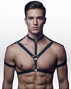 Arreio Harness unisex peitoral e braços em elastico BDSM Fantasy