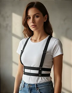 Harness Cinto Duplo Elástico Cintura Com Suspensório kpop idols kdrama Unisex