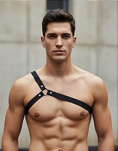 Arreio Harness Masculino Elastico modelo um ombro transversal gladiador