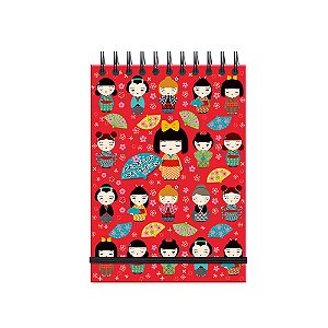 Caderno de Ideias Kokeshi Vermelha