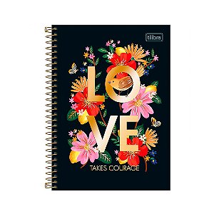 Caderno Universitário Le Vanille Love Takes Courage 80 Folhas