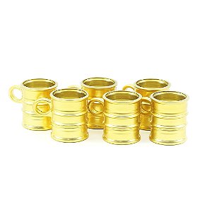 Conjunto de 6 Canecas de Vidro Vintage Dourada 95 ml