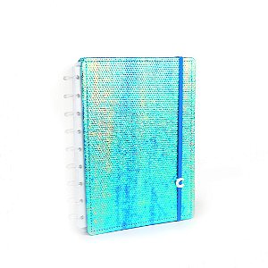 Caderno Inteligente Azul Holográfico Médio