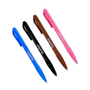 Kit Caneta Perfumada New Pen Retráril 0,7 mm com 4 Cores