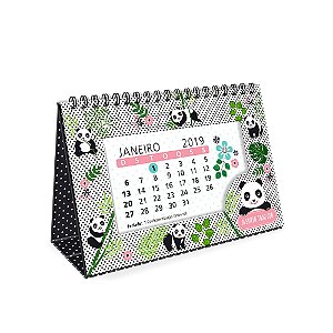 Calendário de Mesa Decorado Panda 2019