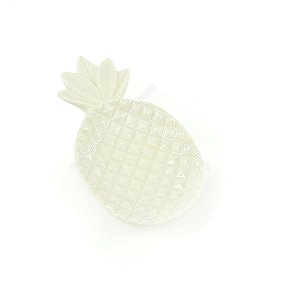Petisqueira de Cerâmica Abacaxi Branco Pequena