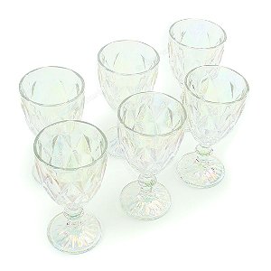 Conjunto de Taças de Vidro para Bebidas Diamond Rainbow 6 Peças