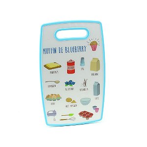 Tábua de Corte de Plástico Muffin de Blueberry Azul