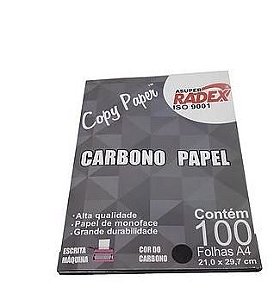 papel carbono preto caixa c/ 100 unidades radex