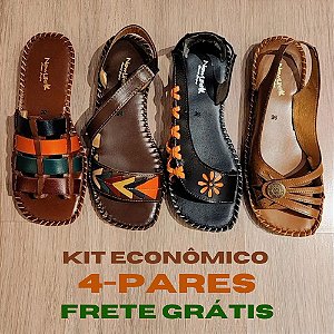 Kit Econômico 4-Pares Sandália Retrô