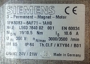 SERVOMOTOR SIEMENS 1FK6083-6AF71-1AH0