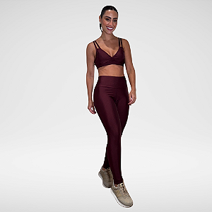 CONJUNTO FITNESS MARROM + TOP