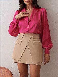 CAMISA CETIM ROSA KARLA
