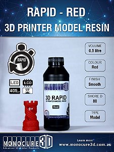 Monocure DLP - Red - 500Ml - Resina para impressora 3D