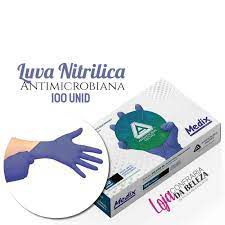 Luva Nitrílica Antimicrobiana Medix Brasil - Caixa com 100 un.