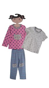 Pijama Triplex Rosa (3 Peças)