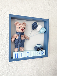 Porta Maternidade Ursinho com Balões Amigurumi