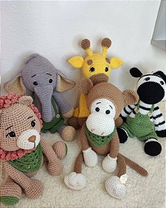 Kit Safari Amigurumi 30cm (5 peças)