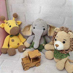 Kit Safari 3 Amigurumis 30cm