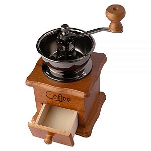 Moedor de café acabamento em madeira e lâmina de cerâmica